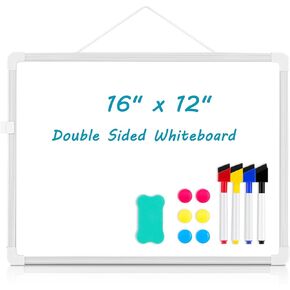 Double-Sided White Board, 16" x 12" Dry Erase Board Small Whiteboard for Wall Magnetic Hanging White Board Dry Erase for College Dorm Room, School, Home, Office in Saudi Arabia