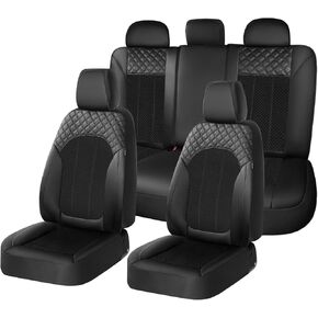 FLORICH Seat Covers Full Set Automotive Seat Covers Front and Rear Car Seat Cover Leather Air Mesh Seat Cushion 5 Seats Airbag-Compatible Universal Fit for Most Car SUV Sedan Truck, Beige in Kuwait