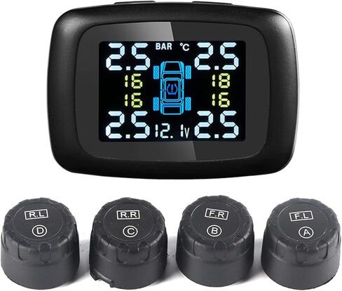 نظام مراقبة ضغط الإطارات TPMS للسيارة مع قابس ولاعة السجائر 4 أجهزة استشعار خارجية للكشف الدقيق عن الضغط in Kuwait