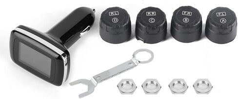 نظام مراقبة ضغط الإطارات TPMS للسيارة مع قابس ولاعة السجائر 4 أجهزة استشعار خارجية للكشف الدقيق عن الضغط in Kuwait