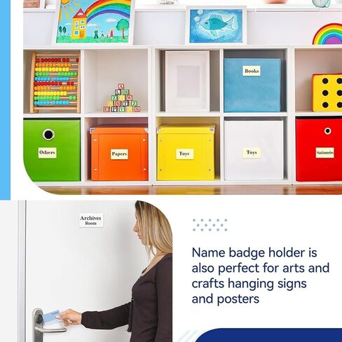 40 Pack Magnetic Name Badges Holder, Acrylic Name Tags with 3 Point Magnets for Work Clothes Shirt, Printable Name Label for Business Events School Office, Reusable Name Tags 1.2"*3" in Saudi Arabia