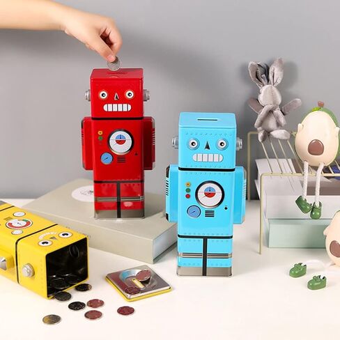 Zerodeko Robot Piggy Bank للأطفال لطيف عملة معدنية صندوق توفير المال ديكور المنزل هدية عيد ميلاد للبنين والبنات in Kuwait