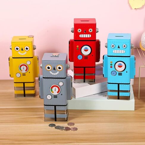 Zerodeko Robot Piggy Bank للأطفال لطيف عملة معدنية صندوق توفير المال ديكور المنزل هدية عيد ميلاد للبنين والبنات in Kuwait