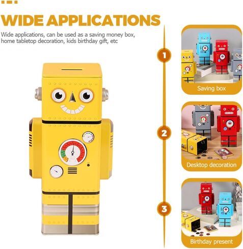 Zerodeko Robot Piggy Bank للأطفال لطيف عملة معدنية صندوق توفير المال ديكور المنزل هدية عيد ميلاد للبنين والبنات in Kuwait
