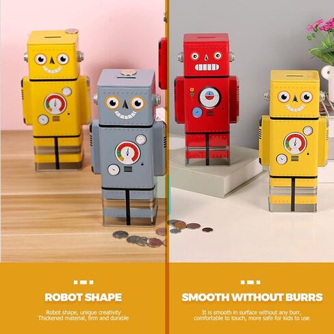 Zerodeko Robot Piggy Bank للأطفال لطيف عملة معدنية صندوق توفير المال ديكور المنزل هدية عيد ميلاد للبنين والبنات in Kuwait