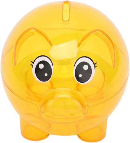 Piggy Bank, Transparent Plastic Cute Creative Color Cartoon Pig Pig Bank Money Cash Saving Box Lovely Furniture Ornaments Suitable for Gifts, Pig Banks, Toy Gifts(L 28 Inch) in Kuwait