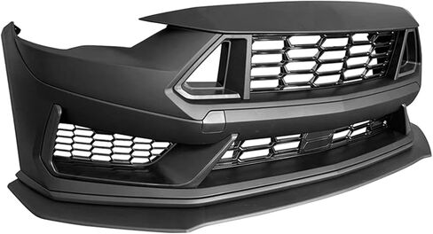 أغطية المصد الأمامي من IKON MOTORSPORTS، متوافقة مع 2018-2023 Ford Mustang EcoBoost GT، 2024+ Dark Horse HP Style غير مصبوغ PP طقم تحويل بديل مع مصباح أمامي LED in Kuwait