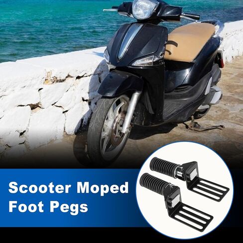 Scooter Moped Front Footrest Pedals Electric Bicycle Foldable Foot Pegs Non-Slip Footpegs Aluminum Alloy Pedals for Motorcycle Scooter Black 1 Pair in Kuwait