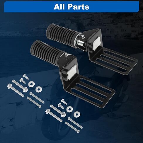 Scooter Moped Front Footrest Pedals Electric Bicycle Foldable Foot Pegs Non-Slip Footpegs Aluminum Alloy Pedals for Motorcycle Scooter Black 1 Pair in Kuwait
