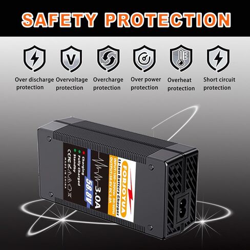 58.8V 3A Battery Charger for 48V 51.8V Li-ion Battery 14S Lithium with 3-Pin XLR Connector in Kuwait