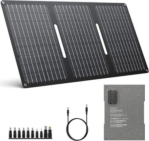 ENOFLO 30W Solar Panel Charger YT30 Foldable Solar Panel IP65 Waterproof Solar Charger with QC3.0 USB & DC Output(10 Connectors) 24% High Efficiency for Outdoor Camping in Saudi Arabia