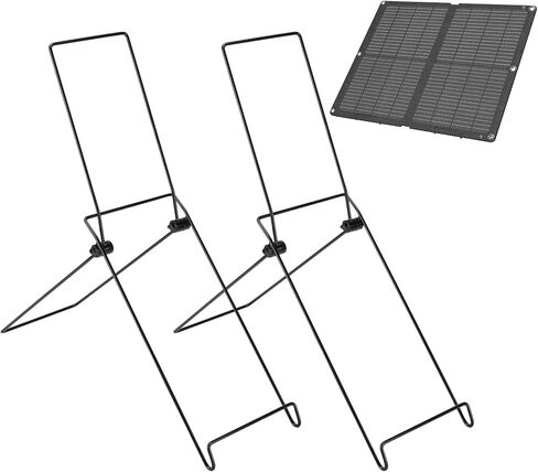 2 Pack Folding Solar Panel Stand, Portable Metal Stand Solar Panel Mount Brackets, Quick Angle Adjustable Rack for Solar Panels for RV, Camping, Balcony, Lightweight, No Installation Needed in Saudi Arabia