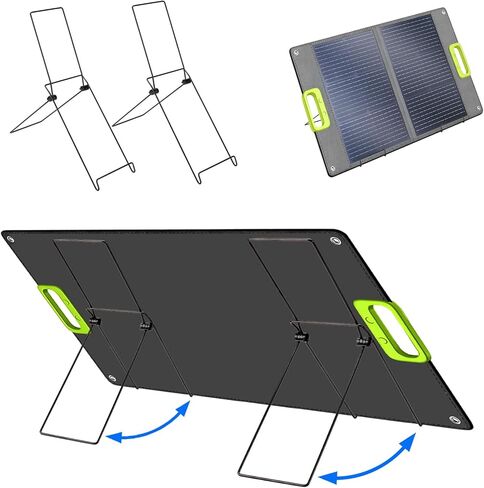 2 Pack Folding Solar Panel Stand, Portable Metal Stand Solar Panel Mount Brackets, Quick Angle Adjustable Rack for Solar Panels for RV, Camping, Balcony, Lightweight, No Installation Needed in Saudi Arabia