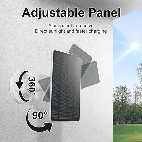 Solar Panel Charger Compatible with Arlo Essential 2K Outdoor(2nd Gen)/Essential XL Camera/Essential Spotlight Camera, USB C & Micro USB Plug, 9.8ft Waterproof Cable, 360°Adjustable Mount in Saudi Arabia