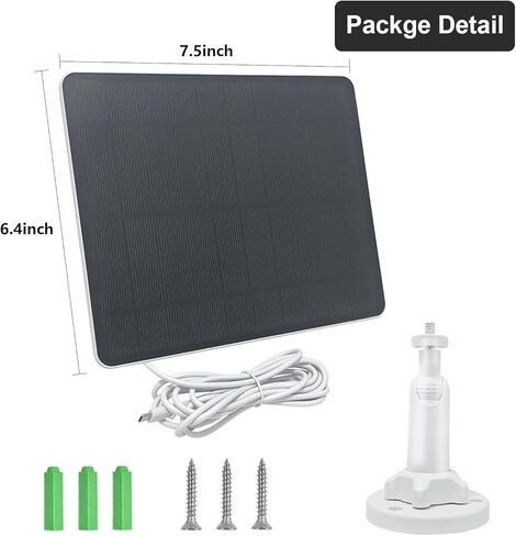 Solar Panel Charger Compatible with Arlo Essential 2K Outdoor(2nd Gen)/Essential XL Camera/Essential Spotlight Camera, USB C & Micro USB Plug, 9.8ft Waterproof Cable, 360°Adjustable Mount in Saudi Arabia