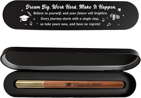 Class of 2026 Graduation Gift | Engraved Wooden Gel Pen, Inspirational Graduation Present for High School & College Graduates, Meaningful Commencement Keepsake for Him Her in Saudi Arabia