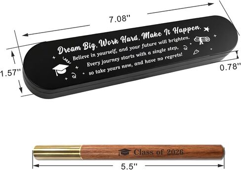 Class of 2026 Graduation Gift | Engraved Wooden Gel Pen, Inspirational Graduation Present for High School & College Graduates, Meaningful Commencement Keepsake for Him Her in Saudi Arabia