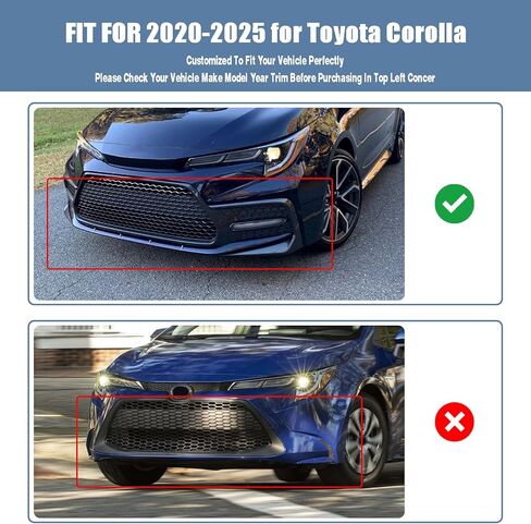 المصد الأمامي للشفاه مناسب لسيارة Toyota Corolla Sedan Hybrid SE/Hybrid XSE 2023-2025، لسيارة Corolla Sedan SE Apex 21-22، لسيارة Corolla Hatchback SE/XSE 20-25 3 قطع شفة أمامية سوداء لامعة in Kuwait