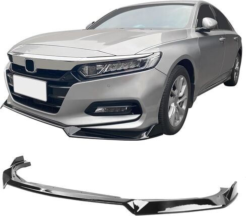 IKON MOTORSPORTS, Front Bumper Lip Compatible with 2018-2021 Honda Accord 10th Gen Sport, 3PCS Front Lower Bumper Lip Spoiler Splitter PP Polypropylene IKON V3 Style Carbon Fiber Print in Kuwait