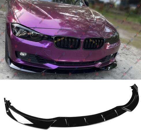 3 قطع حافة ممتصة للصدمات الأمامية متوافقة مع BMW F30 F35 2016-2019، تناسب 318i 320i 328i 330i 328d 330e، فاصل سبويلر للذقن السفلي لسد الهواء، طقم حماية للجسم (أسود لامع) in Kuwait
