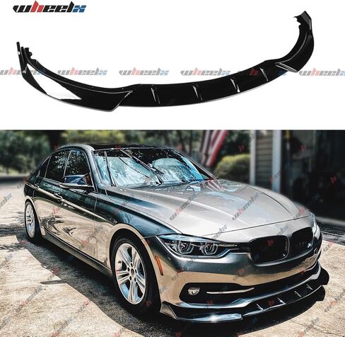 3 قطع حافة ممتصة للصدمات الأمامية متوافقة مع BMW F30 F35 2016-2019، تناسب 318i 320i 328i 330i 328d 330e، فاصل سبويلر للذقن السفلي لسد الهواء، طقم حماية للجسم (أسود لامع) in Kuwait