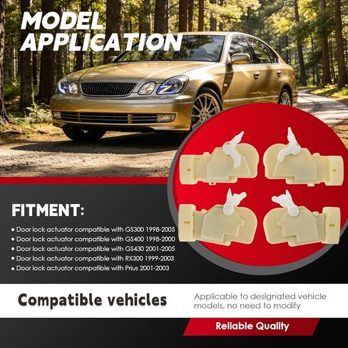 Nakkaa 69130-30110 Premium 4 قطع مشغل قفل الباب الكهربائي متوافق مع RX300 GS430 GS400 GS300 Prius 2001-2003 69040-48020 69030-48020 in Kuwait