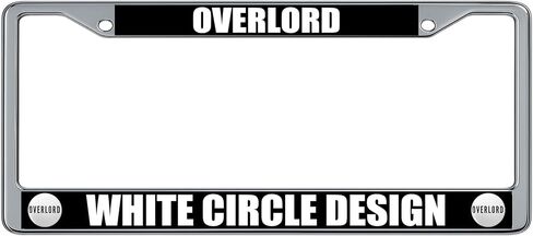 إطار لوحة ترخيص بتصميم دائرة بيضاء من Overlord (عبوة من قطعتين)، حامل بطاقات سيارة من الكروم in Kuwait