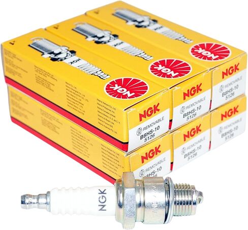 NGK B8HS-10 - شمعات الإشعال القياسية من النيكل من سلسلة OE - 5126 - متوافقة مع نماذج مختارة من المحركات الخارجية Mariner وNissan وSuzuki وTohatsu وYamaha - الكمية 6 in Kuwait