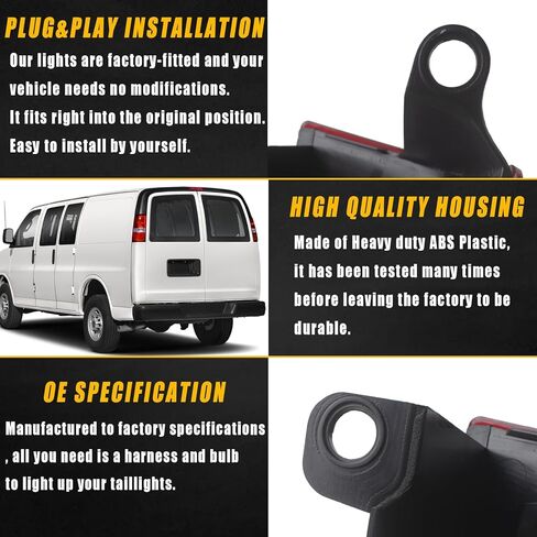 مصباح خلفي Boine متوافق مع 2003-2022 Chevy Express GMC Savana Van 1500 2500 3500 للسائق والركاب مصابيح الفرامل الخلفية الجانبية تحل محل 23338319، 20989661 in Kuwait
