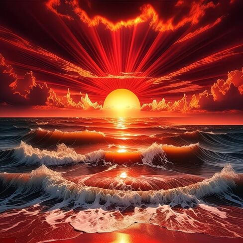 JXDXDJ Sunset Landscape 5D Diamond Painting Kits for Adults Beginners,Beach Diamond Art Kits for Adults,Full Drill Round Gem Art Paint by Diamonds Dots Crafts Kits for Home Wall Decor 13.78x13.78 Inch in Saudi Arabia
