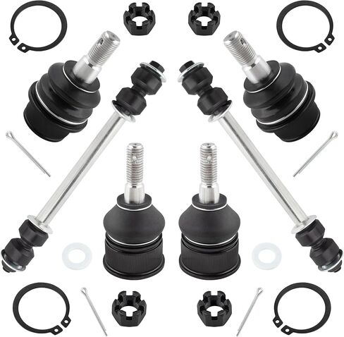 K80008 K8695 K7275 Front Stabilizer Sway Bar End Links Upper & Lower Ball Joints Left & Right for Ford Explorer Mercury Mountaineer 2002-2005, Pack of 6 in Kuwait