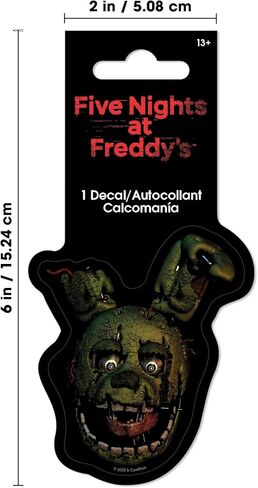 ملصق Five Nights at Freddy's - Springtrap من الفينيل الأبيض المقطوع بالقالب - 4 ألوان in Kuwait