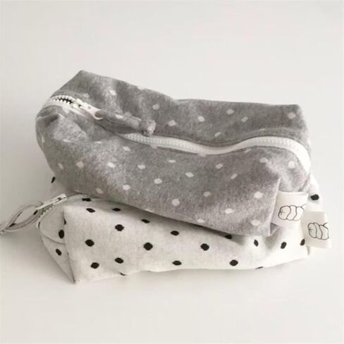 Cute Kawaii Pencil Case Cottagecore Vintage Pen Pencil Pouch Twee Pen Bag Makeup Pouch Cute Supplies (White polka dot) in Saudi Arabia
