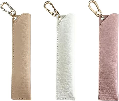 Portable PU Leather Pen Case - 3 Pack Pen Sleeve Pouch with Lobster Clasp, Personality Pencil Protective Cover Holder for Office, Journal, Business in Kuwait