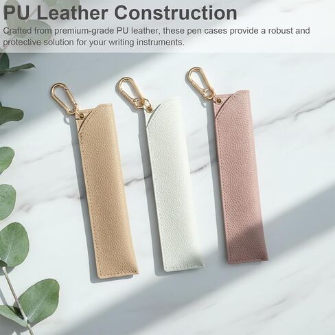 Portable PU Leather Pen Case - 3 Pack Pen Sleeve Pouch with Lobster Clasp, Personality Pencil Protective Cover Holder for Office, Journal, Business in Kuwait