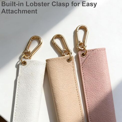 Portable PU Leather Pen Case - 3 Pack Pen Sleeve Pouch with Lobster Clasp, Personality Pencil Protective Cover Holder for Office, Journal, Business in Kuwait