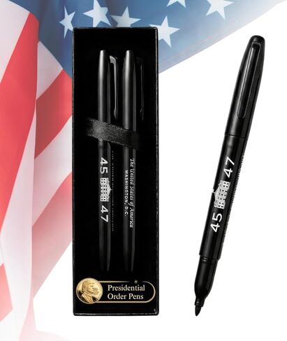 Executive Order Signature Collectible Marker Pen, Fathers Day Gift, Black Ink Felt-tip Writing Pen for Professional Signing, Office Desk Accessories, Business Meetings, Unique & Fun Patriotic Gift in Kuwait
