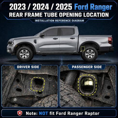 Car Frame Tube Hole Plugs Fit for Ford Ranger 2023-2026, Waterproof Rear Frame Tube Opening Covers, Silicone Frame Hole Plugs for Ranger Accessories, Truck Frame Cap Covers in Saudi Arabia