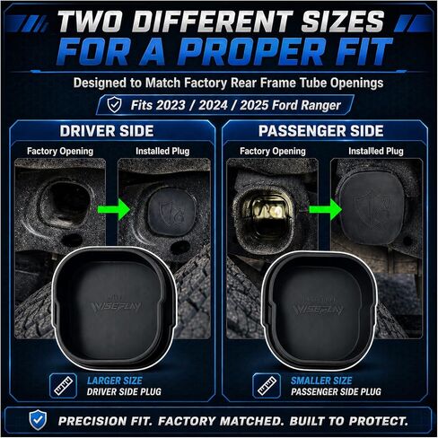 Car Frame Tube Hole Plugs Fit for Ford Ranger 2023-2026, Waterproof Rear Frame Tube Opening Covers, Silicone Frame Hole Plugs for Ranger Accessories, Truck Frame Cap Covers in Saudi Arabia