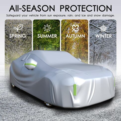 Car Cover Waterproof All Weather 10 Layers Full Car Cover Universal Heavy Duty Fit for Toyota Camry,Tesla Model 3,Honda Accord,Nissan Altima,Hyundai Sonata etc.(Silver, Fits Sedans up to 192") in Saudi Arabia