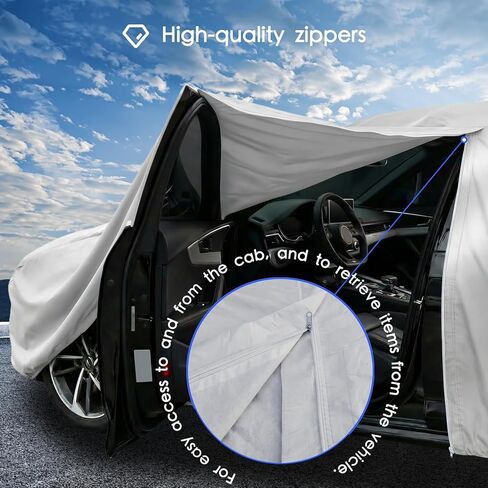 Car Cover Waterproof All Weather 10 Layers Full Car Cover Universal Heavy Duty Fit for Toyota Camry,Tesla Model 3,Honda Accord,Nissan Altima,Hyundai Sonata etc.(Silver, Fits Sedans up to 192") in Saudi Arabia