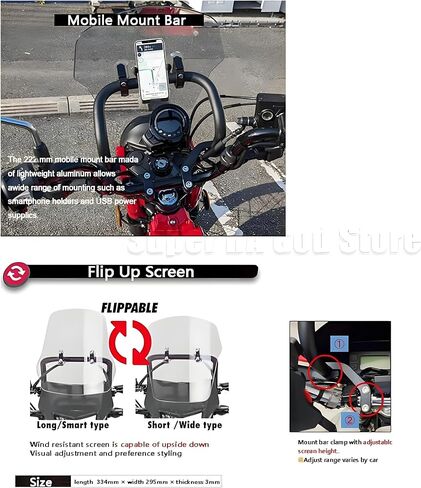 ZSTONG for DR650S 2024 2025 Motorcycle Adventure windscreen Windscreen Portable Navigation Stand (Gray) in Kuwait
