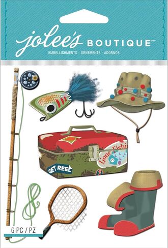 Jolee’s Boutique Dimensional Fishing Stickers – Multidimensional 3D Scrapbook Embellishments for Fishing Trips and Outdoor Crafts in Kuwait