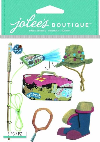 Jolee’s Boutique Dimensional Fishing Stickers – Multidimensional 3D Scrapbook Embellishments for Fishing Trips and Outdoor Crafts in Kuwait