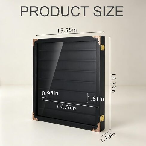 Giant Hotwheels Display Case with Wall Mounts,Display up to 40 Cars ,Model Hot Toy Cars Storage Organizer,15.7*2.75*16.7 Inches,UV Protection Acrylic Glass Door,Gold Lock,Black in Saudi Arabia