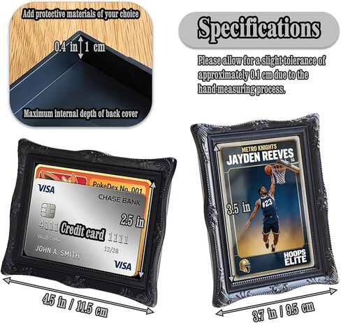 2 Pack Trading Card Display Frame Baseball Card Holder Display Stand Desktop Sports Memorabilia Magnetic Frame for Basketball Football Hockey Cards (Vintage) in Kuwait