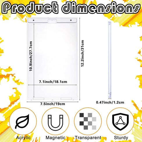Novabright 2 Pack 12.24 x 7.52 Inch Magnetic Comic Book Clear Display Case, with 2 Vertical Foldable Stands, Comic Book Hard Protector Holders Shell UV Protection Board Wall Mounted, 2 Display Modes in Kuwait