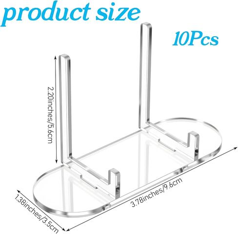 ElevateTech Trading Card Display Stand, 10 Pcs Acrylic Clear Acrylic Card-Holder for Sports Cards, Baseball Basketball Cards, Trading-Card Display, PSA Graded Card Stands for Badges and Medals in Kuwait