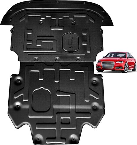 درع سبلاش المحرك الأمامي مناسب لسيارة Audi A6 S6 2012-2018 واقيات علبة المحرك مناسبة لسيارة Audi A6 S6 2012-2018 حارس المحرك الأمامي + اللوحات الطينية لعلبة التروس in Kuwait