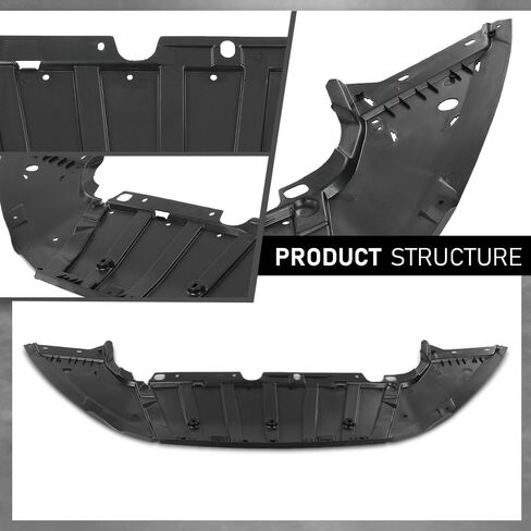 ALLGOOD Engine Splash Shield السفلي تحت الغطاء الأسود PP متوافق مع Ford Focus 2015-2018 FO1228150، F1EZ17808A in Kuwait